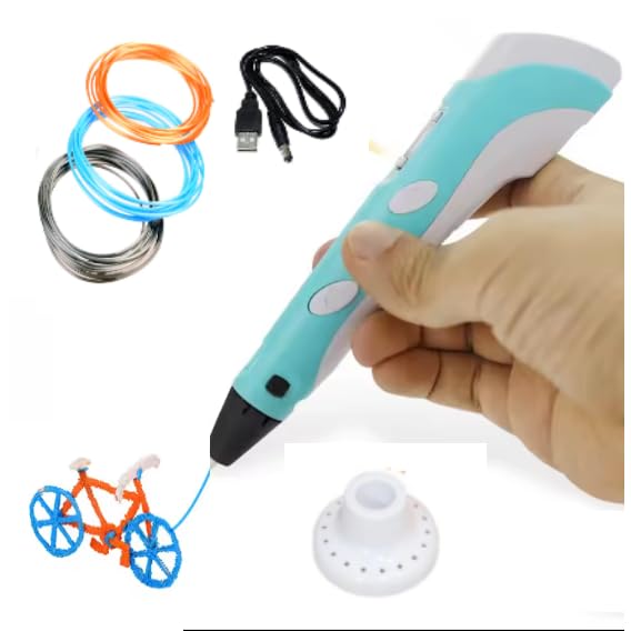3D Pen with Adapter| 3D Pen for Kids| 3D Pen with 3 * 1.75MM PLA Filaments 10m Each| 3D Printing Pen | 3D Pen Set with PLA Filament Included - Ready to Create (Adapter)